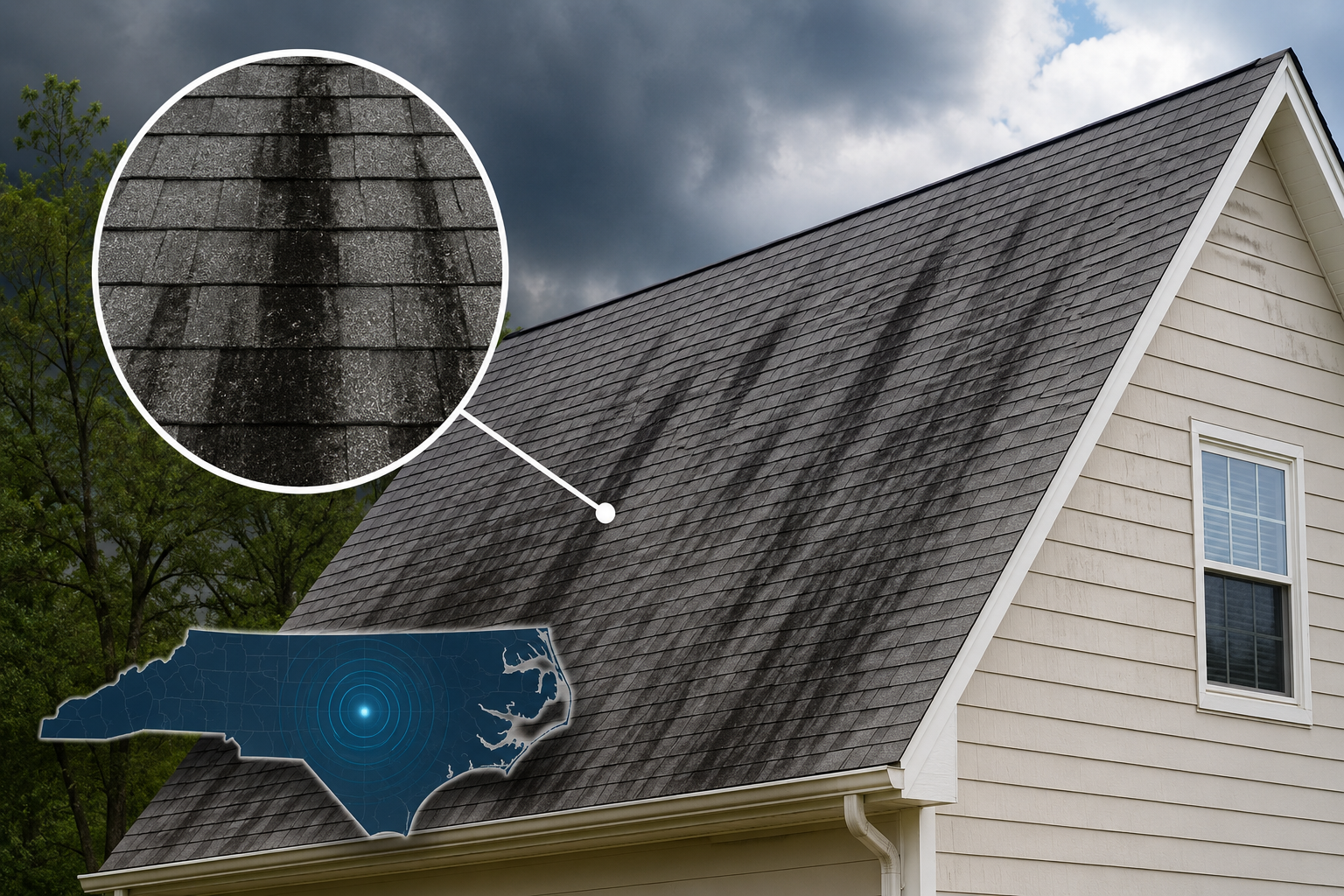 Black Streaks on Your Roof Here's What's Really Going On (And Why NC Homes Get Hit Hard)